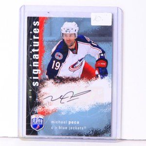 Michael Peca Autograph Upper Deck Be A Player Columbus Blue Jackets Hockey 07/08